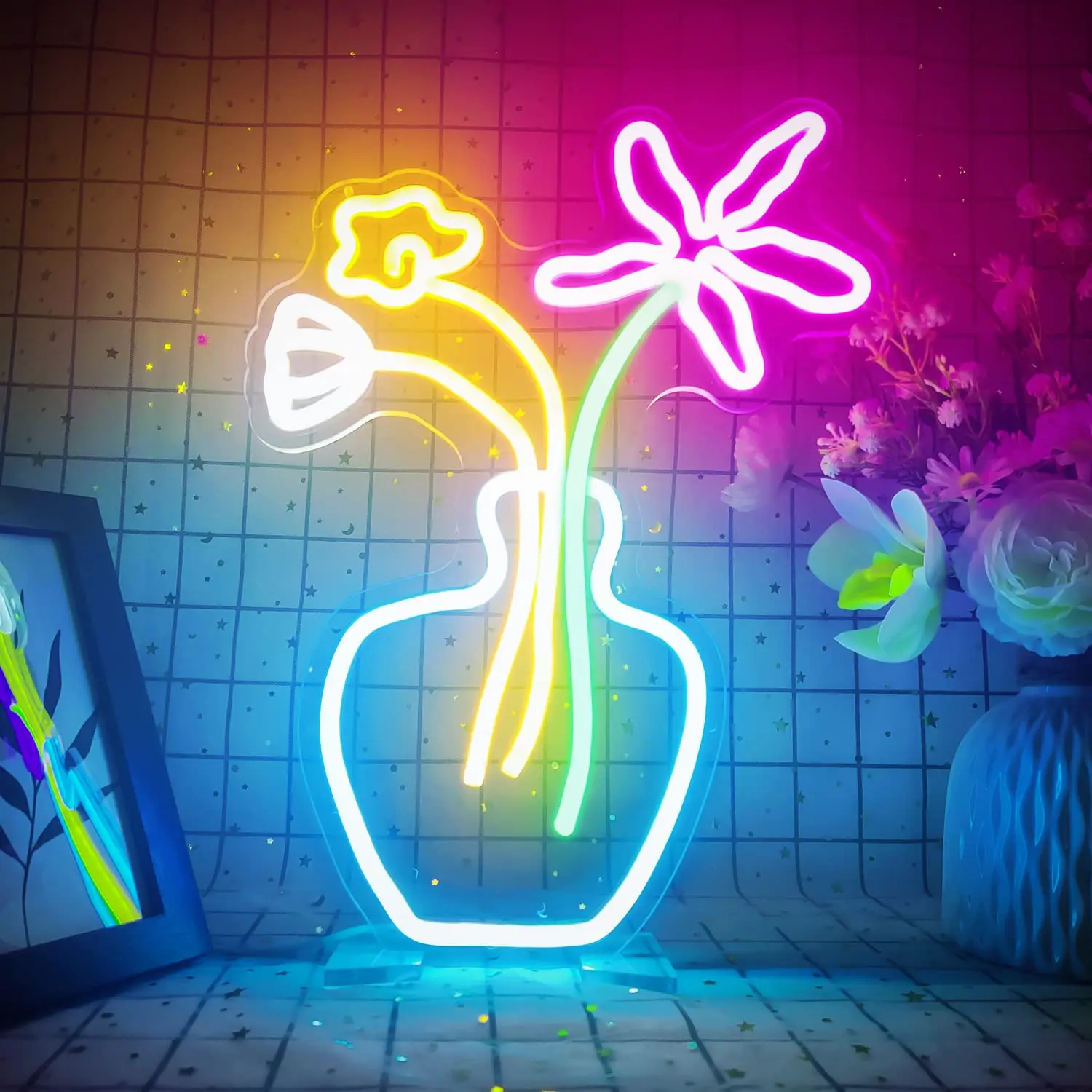LED Neon Light Cute Cartoon Daisy Flower Neon Sign Decoration Home Bar Hotel Wall Bedroom Party Decorative Acrylic Neon Lamp
LED Neon Light Cute Cartoon Daisy Flower Neon Sign Decoration Home Bar Hotel Wall Bedroom Party Decorative Acrylic Neon Lamp