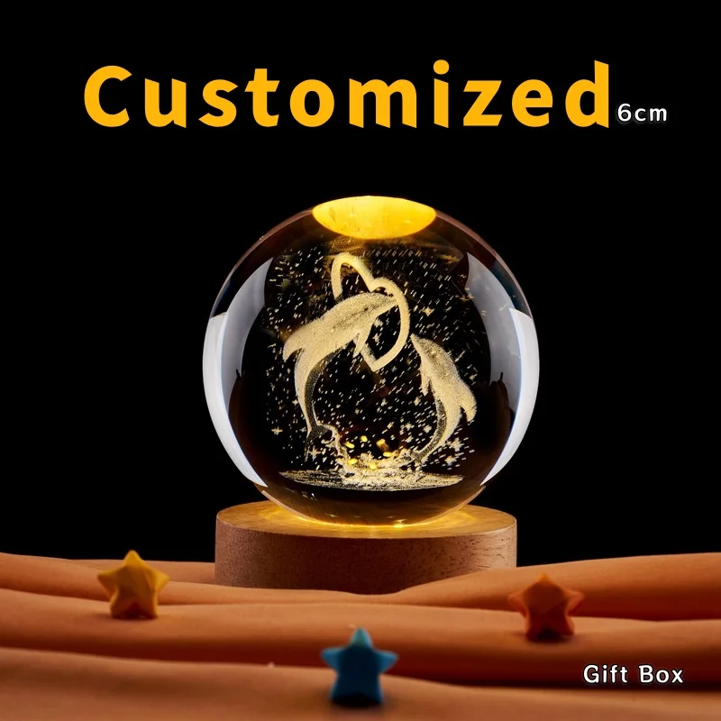 【Customized 6cm】With Gifts Box Crystal Ball Night Lamp Laser Engraving USB Night Lights 2D Home Bedroom Decroation Commemorate
【Customized 6cm】With Gifts Box Crystal Ball Night Lamp Laser Engraving USB Night Lights 2D Home Bedroom Decroation Commemorate