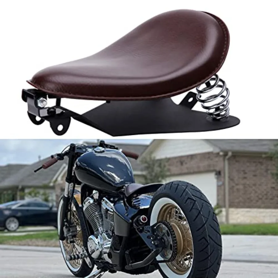 Custom Brown Motorcycle Leather Solo Seat with Spring Baseplate for Sportster XL 1200 883 48 Chopper Bobber Dyna Low
Custom Brown Motorcycle Leather Solo Seat with Spring Baseplate for Sportster XL 1200 883 48 Chopper Bobber Dyna Low
