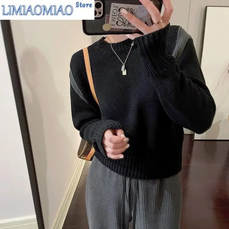 New Vintage Fashion Color Contrast Pullover Knitting Shirt Women Autumn Long Sleeve Interior Lapping O-collar All-match Sweaters
New Vintage Fashion Color Contrast Pullover Knitting Shirt Women Autumn Long Sleeve Interior Lapping O-collar All-match Sweaters