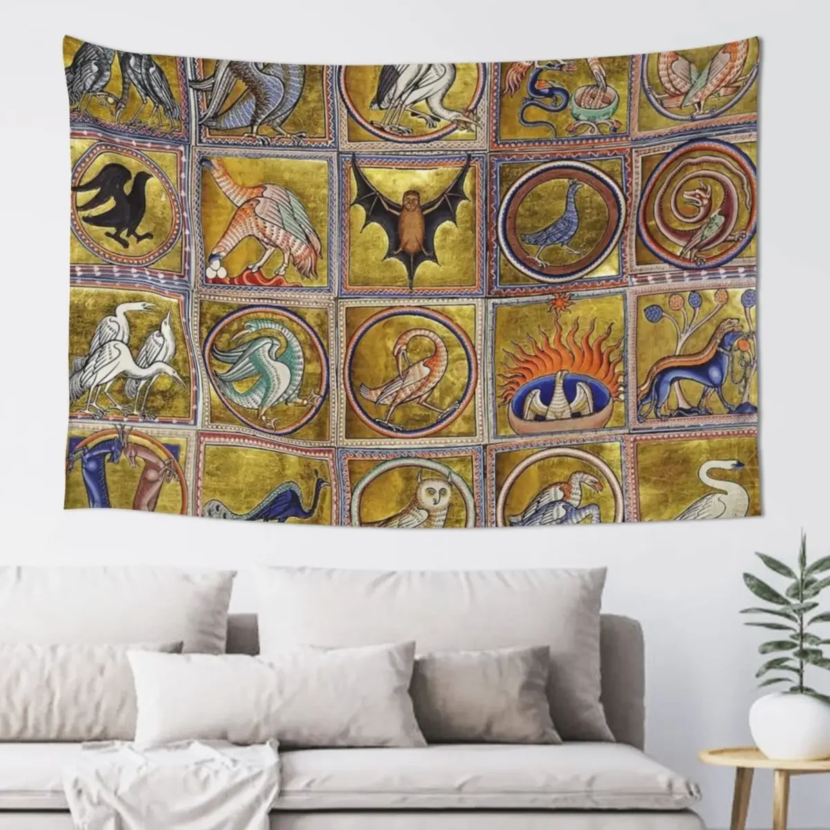 MEDIEVAL BESTIARY, FANTASTIC ANIMALS IN GOLD RED BLUE COLORS Tapestry Room Decor Korean Style Wallpaper Tapestry
MEDIEVAL BESTIARY, FANTASTIC ANIMALS IN GOLD RED BLUE COLORS Tapestry Room Decor Korean Style Wallpaper Tapestry