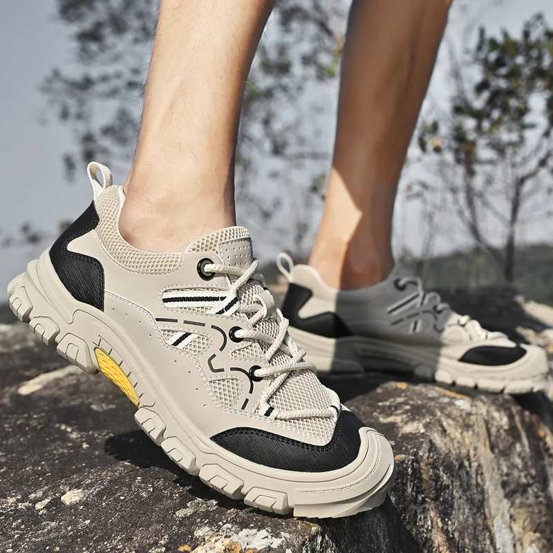 2025 Summer Men Climbing Shoes Casual Mesh Leather Breathable Outdoor Anti-slip Wearable Male Walking Sneakers Hand Sewn Thread
2025 Summer Men Climbing Shoes Casual Mesh Leather Breathable Outdoor Anti-slip Wearable Male Walking Sneakers Hand Sewn Thread