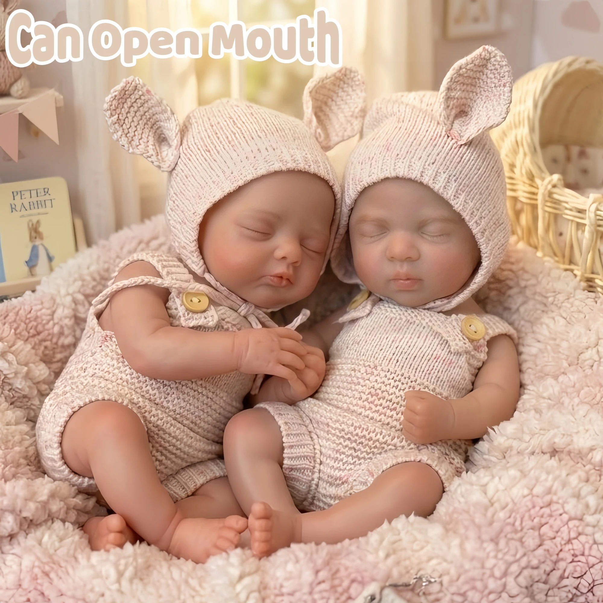 1PC/2 Styles 13Inch Open Mouth&Washable Solid Silicone Bebe Reborn Girls Painted Skin Handmade Lifelike Newborn Dolls For Gifts
1PC/2 Styles 13Inch Open Mouth&Washable Solid Silicone Bebe Reborn Girls Painted Skin Handmade Lifelike Newborn Dolls For Gifts