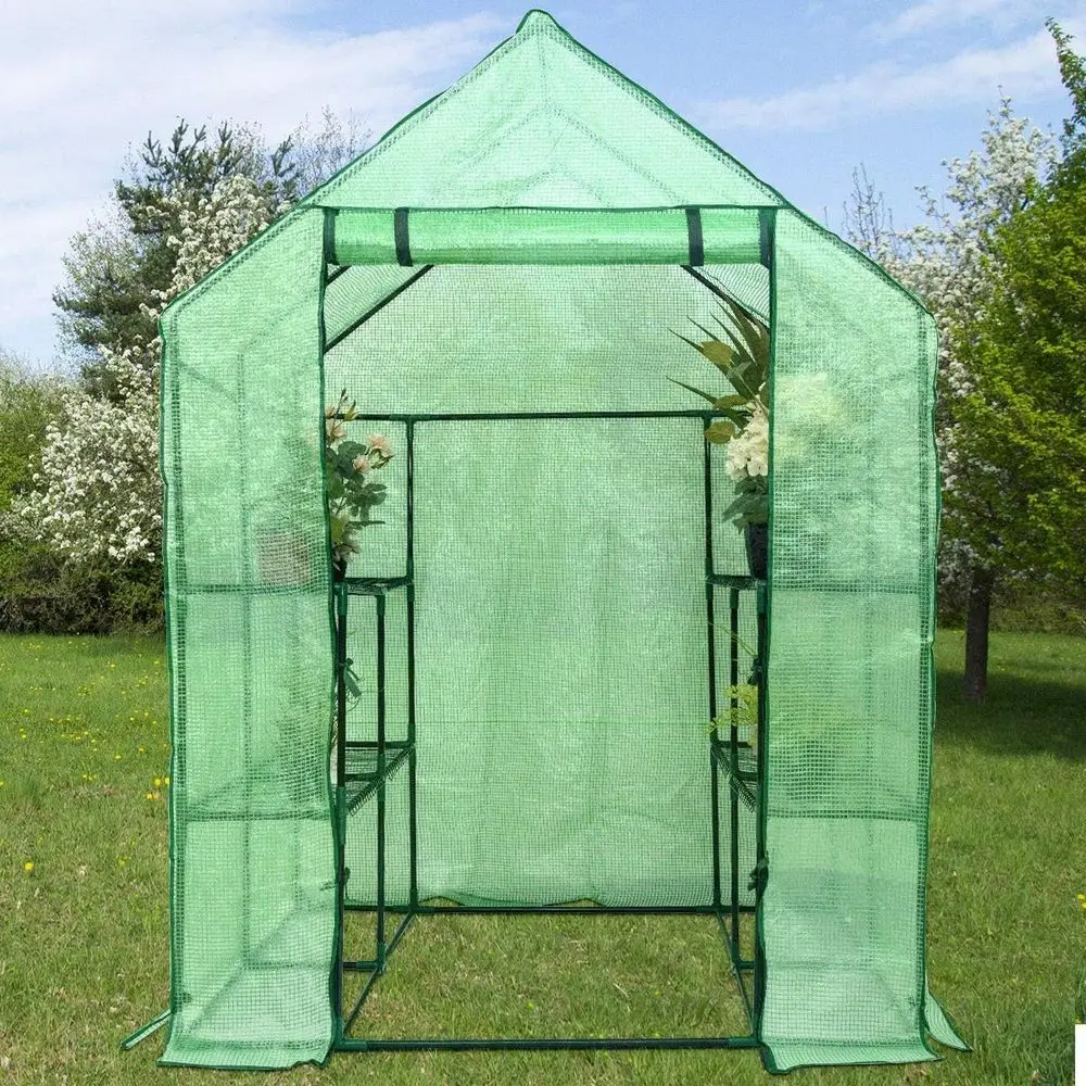 Outdoor Indoor 2-Tier Greenhouse with 8 Shelves, 4.8x4.8x6.4ft Patio Garden House
Outdoor Indoor 2-Tier Greenhouse with 8 Shelves, 4.8x4.8x6.4ft Patio Garden House