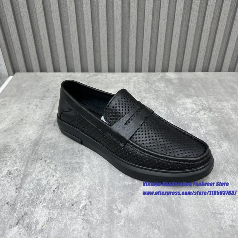 Men's Black Hollow Out Leather Loafers Breathable Slip On Non-Slip Casual Shoes Males Flats Vintage Handcrafted Men's Shoes
Men's Black Hollow Out Leather Loafers Breathable Slip On Non-Slip Casual Shoes Males Flats Vintage Handcrafted Men's Shoes