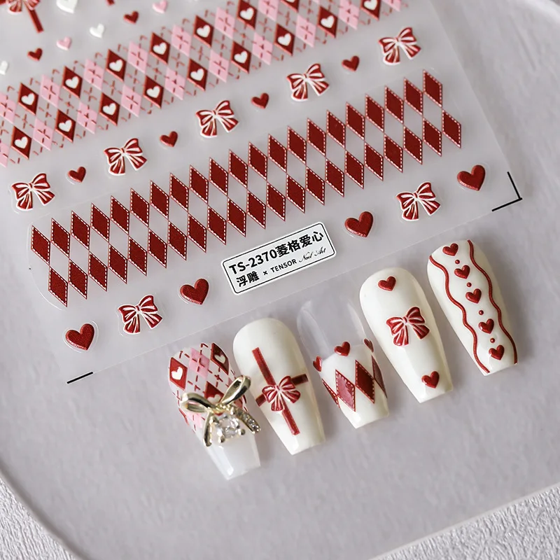 5D Realistic Relief Red Pink Rhombus Lattice Love Heart Bowknot Adhesive Nail Art Stickers Decals Manicure Ornaments Accessories
5D Realistic Relief Red Pink Rhombus Lattice Love Heart Bowknot Adhesive Nail Art Stickers Decals Manicure Ornaments Accessories
