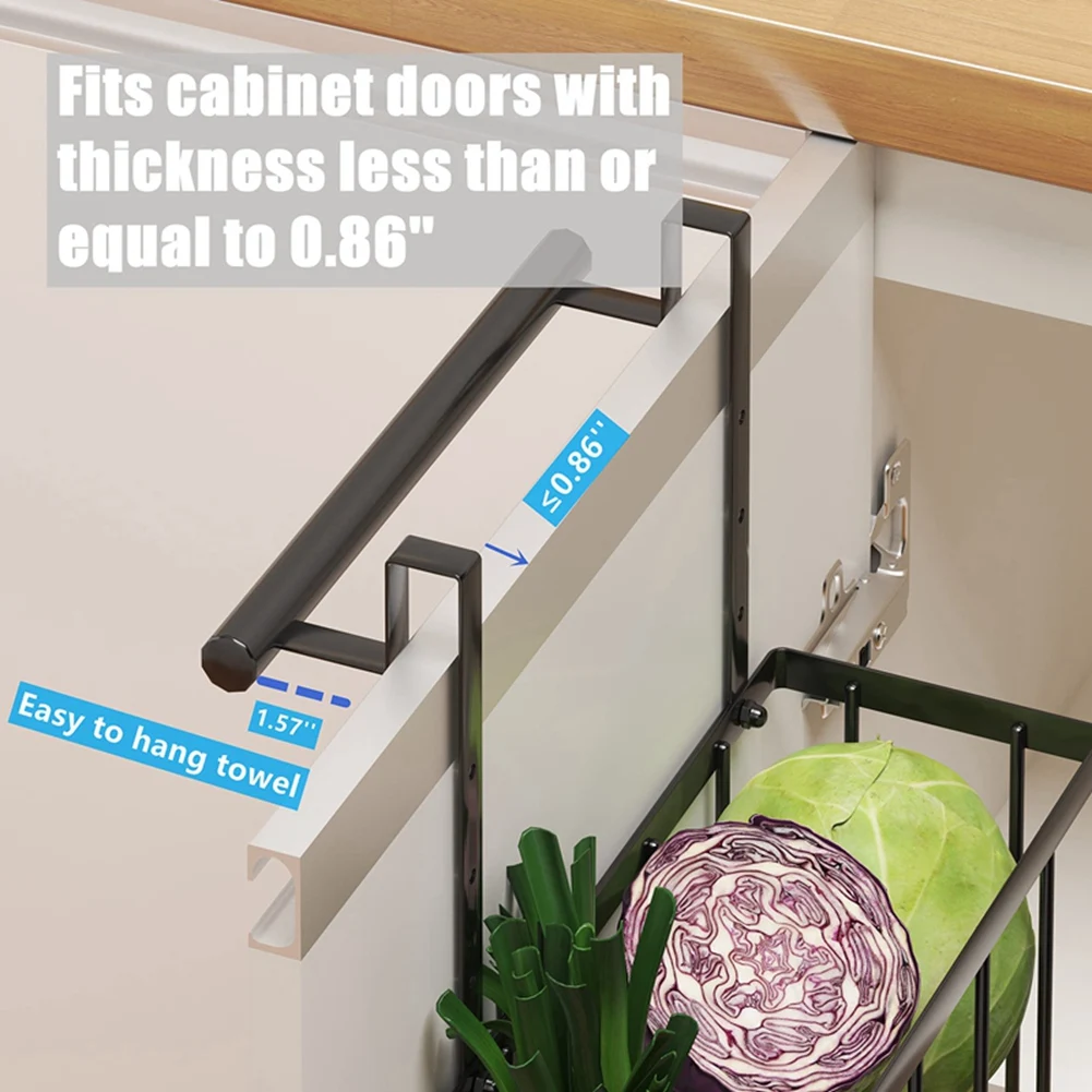N10R-2PCS Cabinet Door Organizer With Towel Bar, Over The Cabinet Door Storage Black Sink Drying Rack
N10R-2PCS Cabinet Door Organizer With Towel Bar, Over The Cabinet Door Storage Black Sink Drying Rack