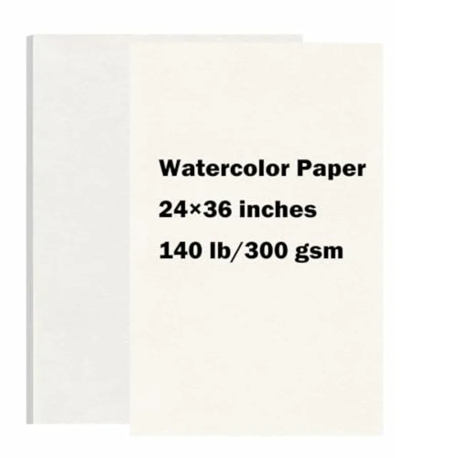 15 Sheets Large Watercolor Paper 140LB/300GSM Cotton Drawing Paper 24 x 36" Texture Blank Painting Paper for Student Artists Sc
15 Sheets Large Watercolor Paper 140LB/300GSM Cotton Drawing Paper 24 x 36" Texture Blank Painting Paper for Student Artists Sc