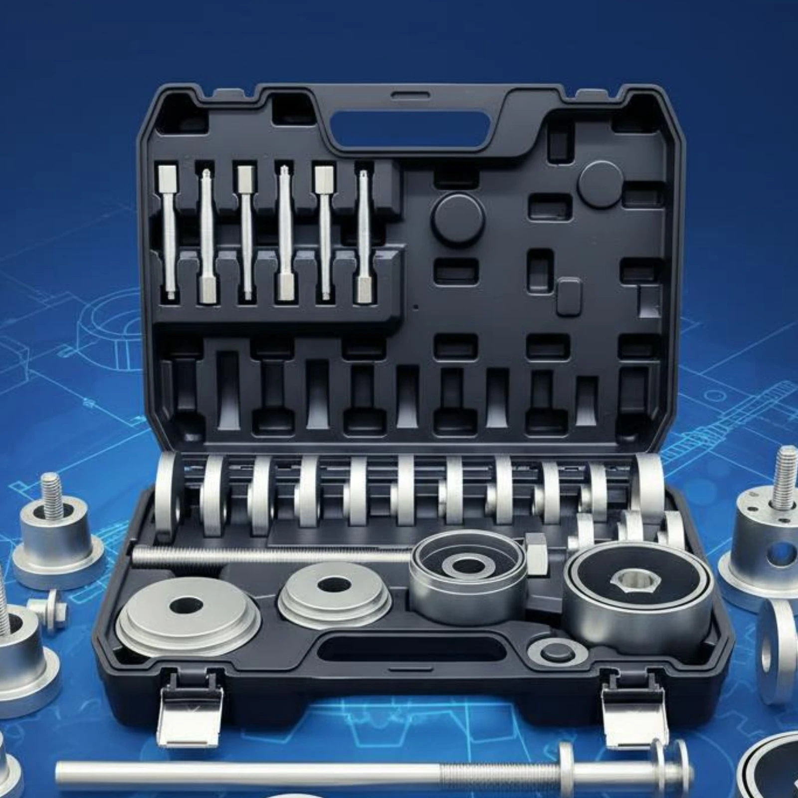 Front Wheel Drive Bearing Tool Set Heavy Duty Wheel Bearing Removal Tool Heat Treated Corrosion Resistant for Mechanics
Front Wheel Drive Bearing Tool Set Heavy Duty Wheel Bearing Removal Tool Heat Treated Corrosion Resistant for Mechanics