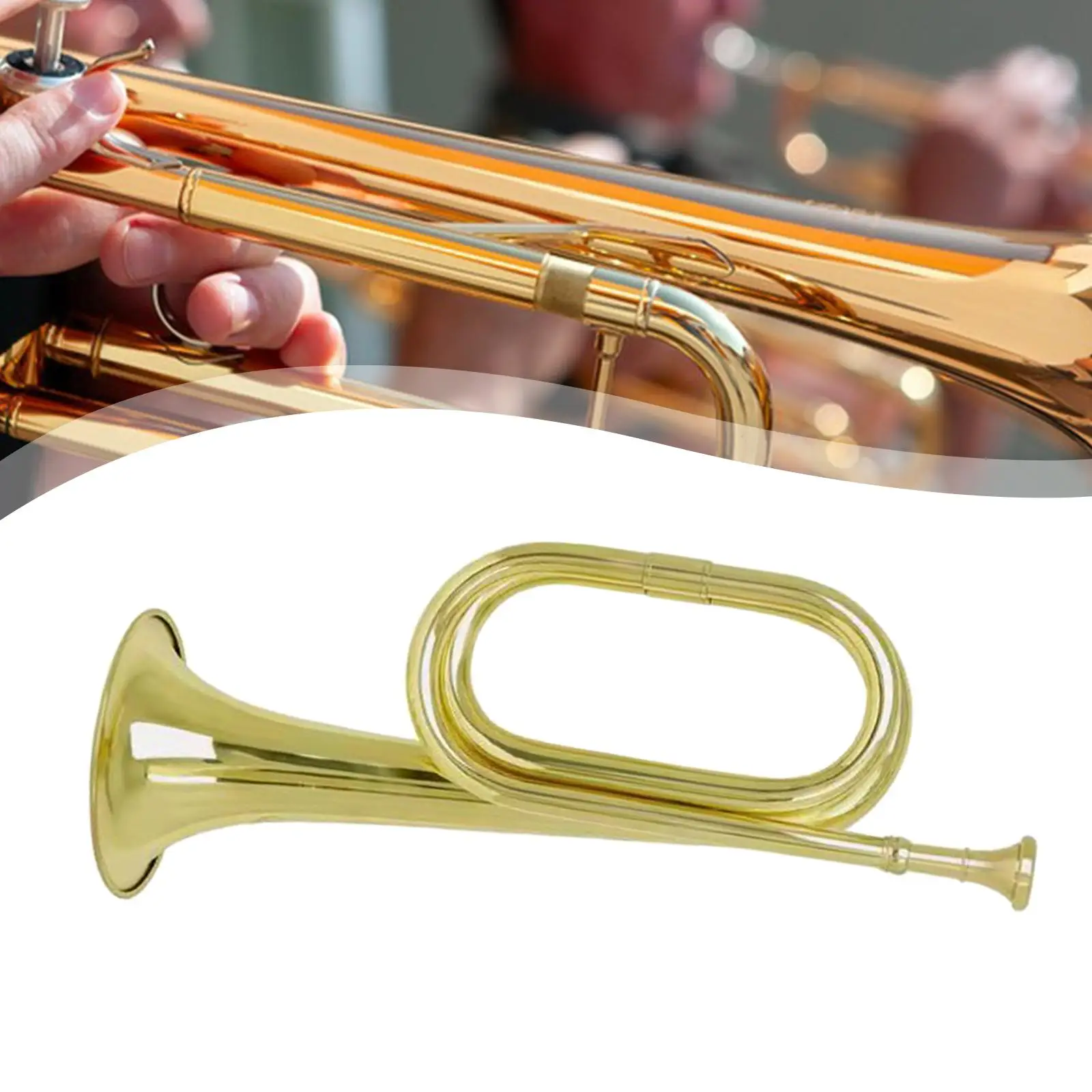 Blowing Bugle Lightweight 12.8" Thickened Musical Instrument Brass Instrument Bugle Trumpet for Exercise Festival Atmosphere
Blowing Bugle Lightweight 12.8" Thickened Musical Instrument Brass Instrument Bugle Trumpet for Exercise Festival Atmosphere