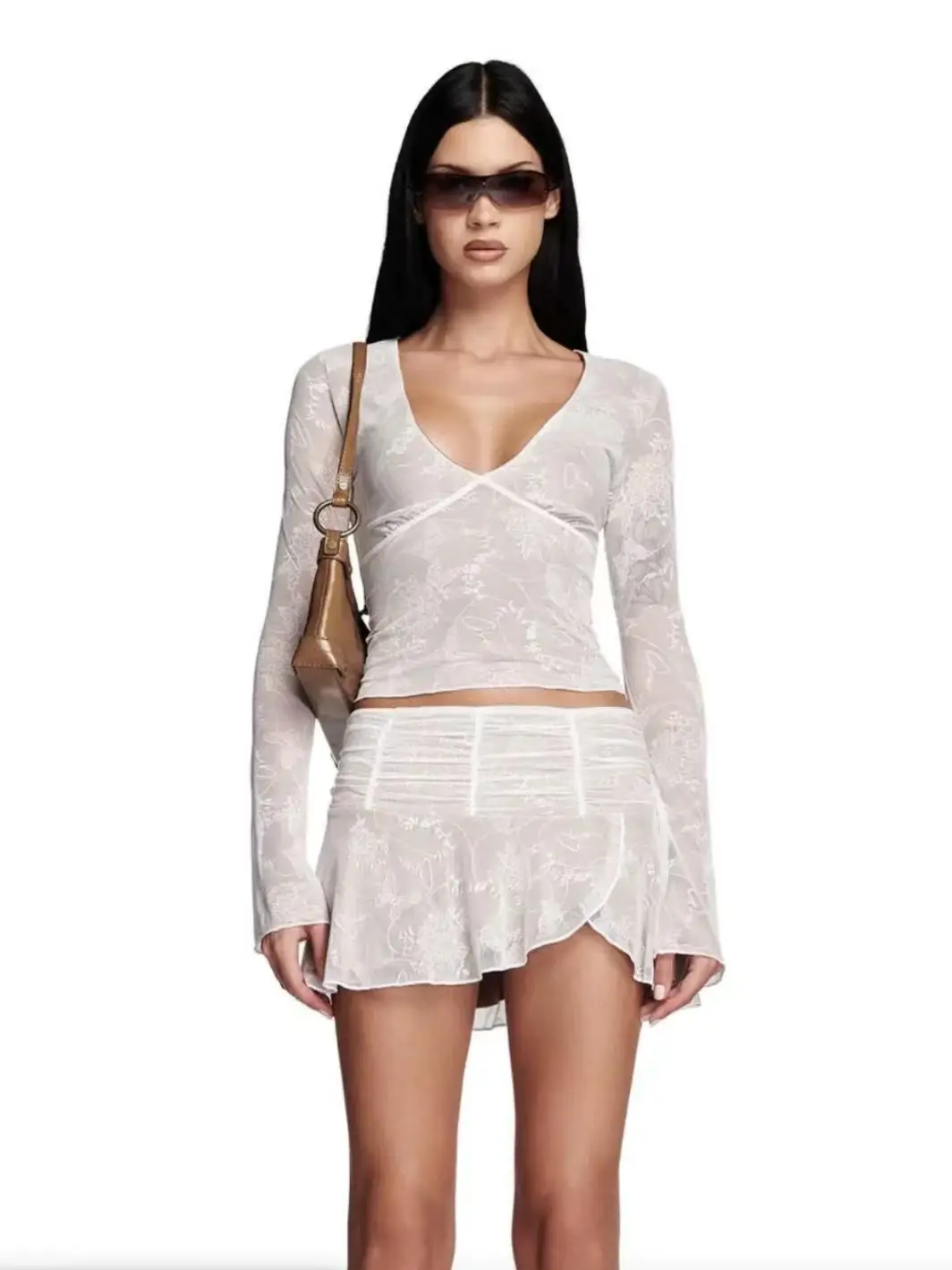 2025 Iamgia Hot Girl Pure Desire Lace Sexy V-neck Long sleeved Top Perspective Design Sweet Hot Girl Set
2025 Iamgia Hot Girl Pure Desire Lace Sexy V-neck Long sleeved Top Perspective Design Sweet Hot Girl Set