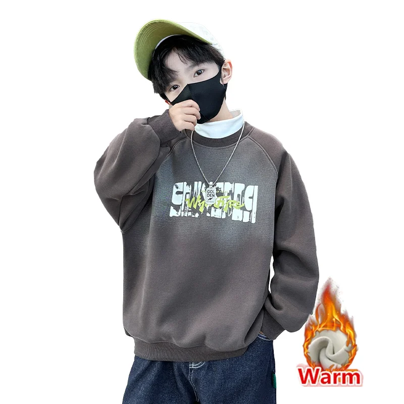 Child Thick Fleece-Lined Sweatshirt For Boys Warm Thermal Tee Tops Pullover Outerwear Baby Winter Clothes 5 6 7 9 10 11 12 13 14
Child Thick Fleece-Lined Sweatshirt For Boys Warm Thermal Tee Tops Pullover Outerwear Baby Winter Clothes 5 6 7 9 10 11 12 13 14