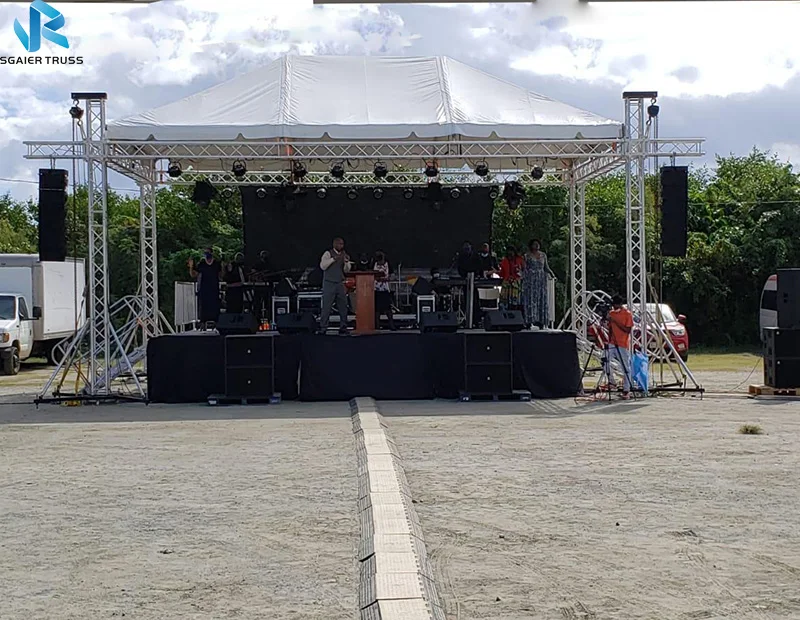 Outdoor Event Band Show Lighting Aluminum Stage Truss With Tent Roof
Outdoor Event Band Show Lighting Aluminum Stage Truss With Tent Roof