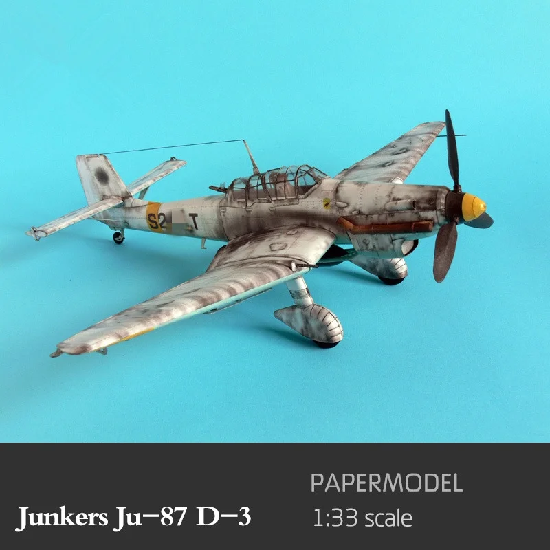 1:33 Germany Junkers Ju-87 D-3 Bomber Aircraft Plane DIY Paper Model Kit Puzzles Toy DIY Handmade
1:33 Germany Junkers Ju-87 D-3 Bomber Aircraft Plane DIY Paper Model Kit Puzzles Toy DIY Handmade