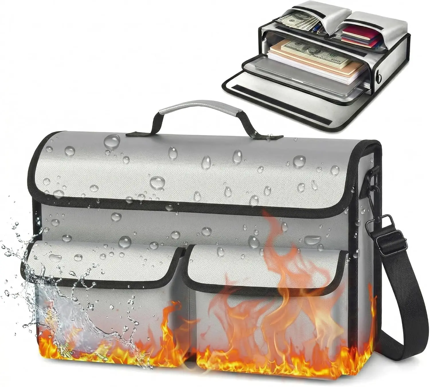 5200 ℉ Огнестойкая сумка для хранения документов, огнестойкий органайзер для документов для дома с двумя карманами
5200 ℉ Огнестойкая сумка для хранения документов, огнестойкий органайзер для документов для дома с двумя карманами