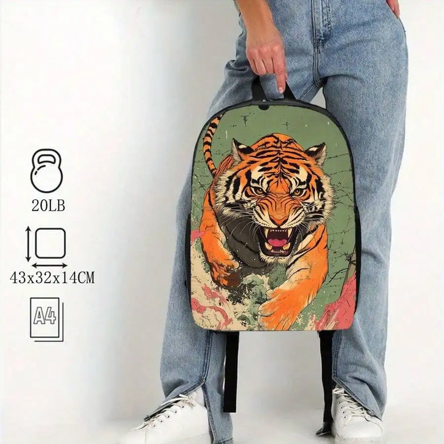 Stylish Tiger Print Backpack With Spacious Capacity And Adjustable Straps
Stylish Tiger Print Backpack With Spacious Capacity And Adjustable Straps