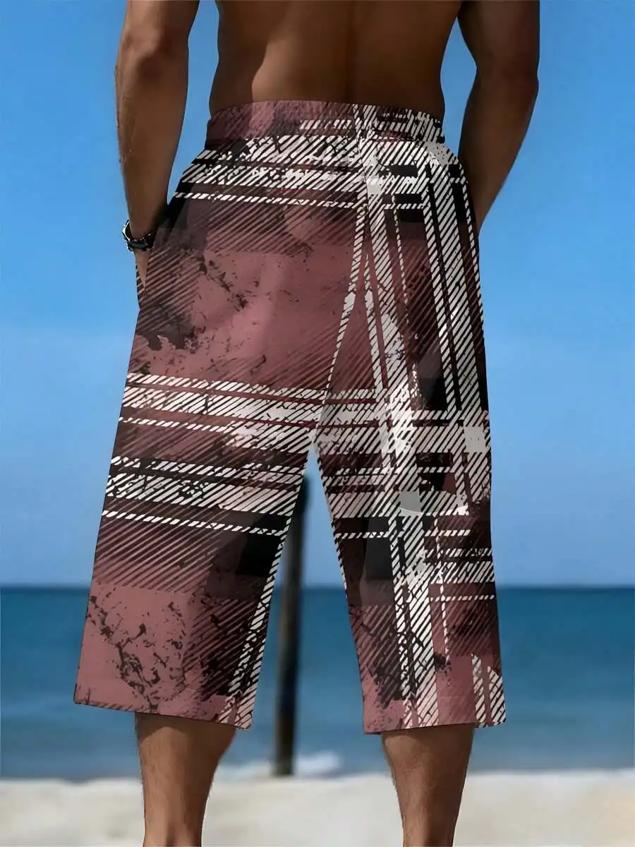 Mens Plaid Cropped Shorts Loose Beach Pants Drawstring Waist Vintage Casual Summer
Mens Plaid Cropped Shorts Loose Beach Pants Drawstring Waist Vintage Casual Summer