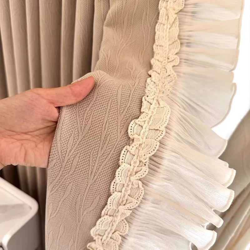 French Oat Milk Coffee Snow Neil Cream Milk Curtains for Living Dining Room Bedroom Tea Color Luxury Customized Lace
French Oat Milk Coffee Snow Neil Cream Milk Curtains for Living Dining Room Bedroom Tea Color Luxury Customized Lace