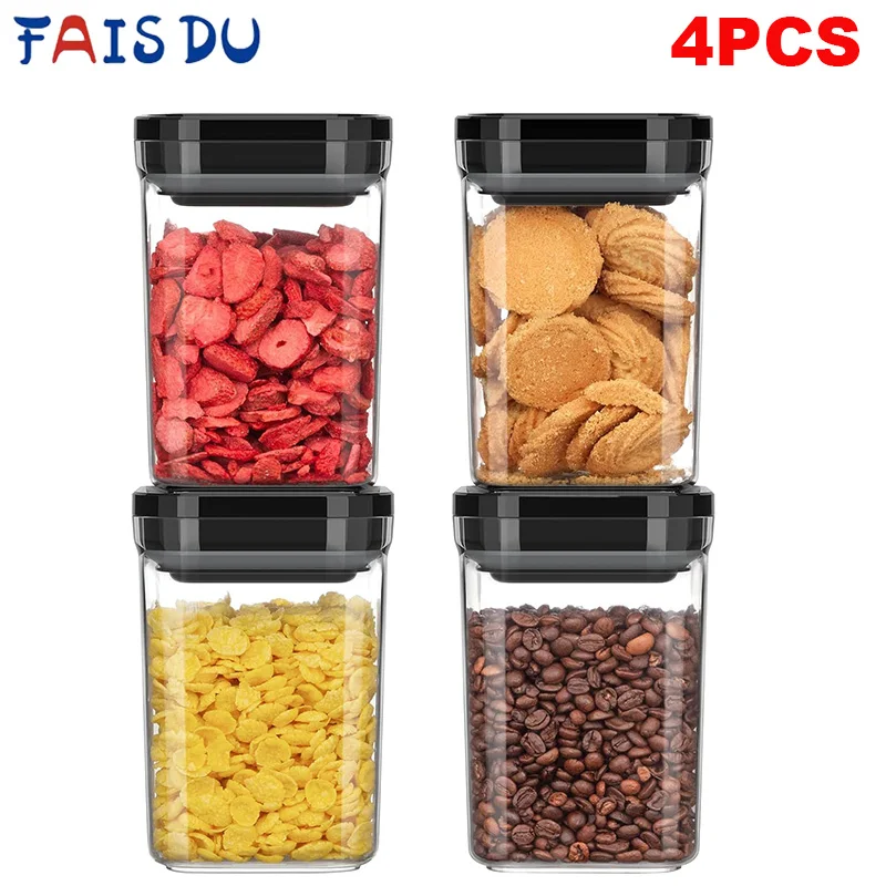 4PC Airtight Food Storage Containers with Lids Clear Plastic Kitchen and Pantry Organization Canisters Kitchen Storage Organizer
4PC Airtight Food Storage Containers with Lids Clear Plastic Kitchen and Pantry Organization Canisters Kitchen Storage Organizer