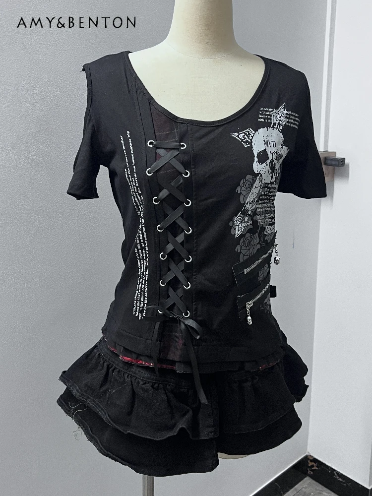 American Vintage Print Slim-fit T-shirt Women Subculture Hot Girl Y2k Short-sleeved Top Summer New Gothic Punk Graphic T Shirts
American Vintage Print Slim-fit T-shirt Women Subculture Hot Girl Y2k Short-sleeved Top Summer New Gothic Punk Graphic T Shirts