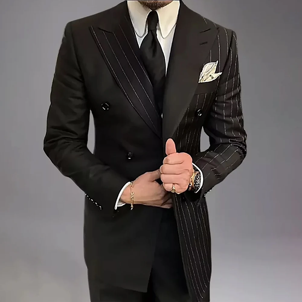 Elegant Black Men's Suits Fashion Double Breasted Peak Lapel Slim Fit 2 Piece Jacket Pants Set High Quality Male Clothing Blazer
Elegant Black Men's Suits Fashion Double Breasted Peak Lapel Slim Fit 2 Piece Jacket Pants Set High Quality Male Clothing Blazer
