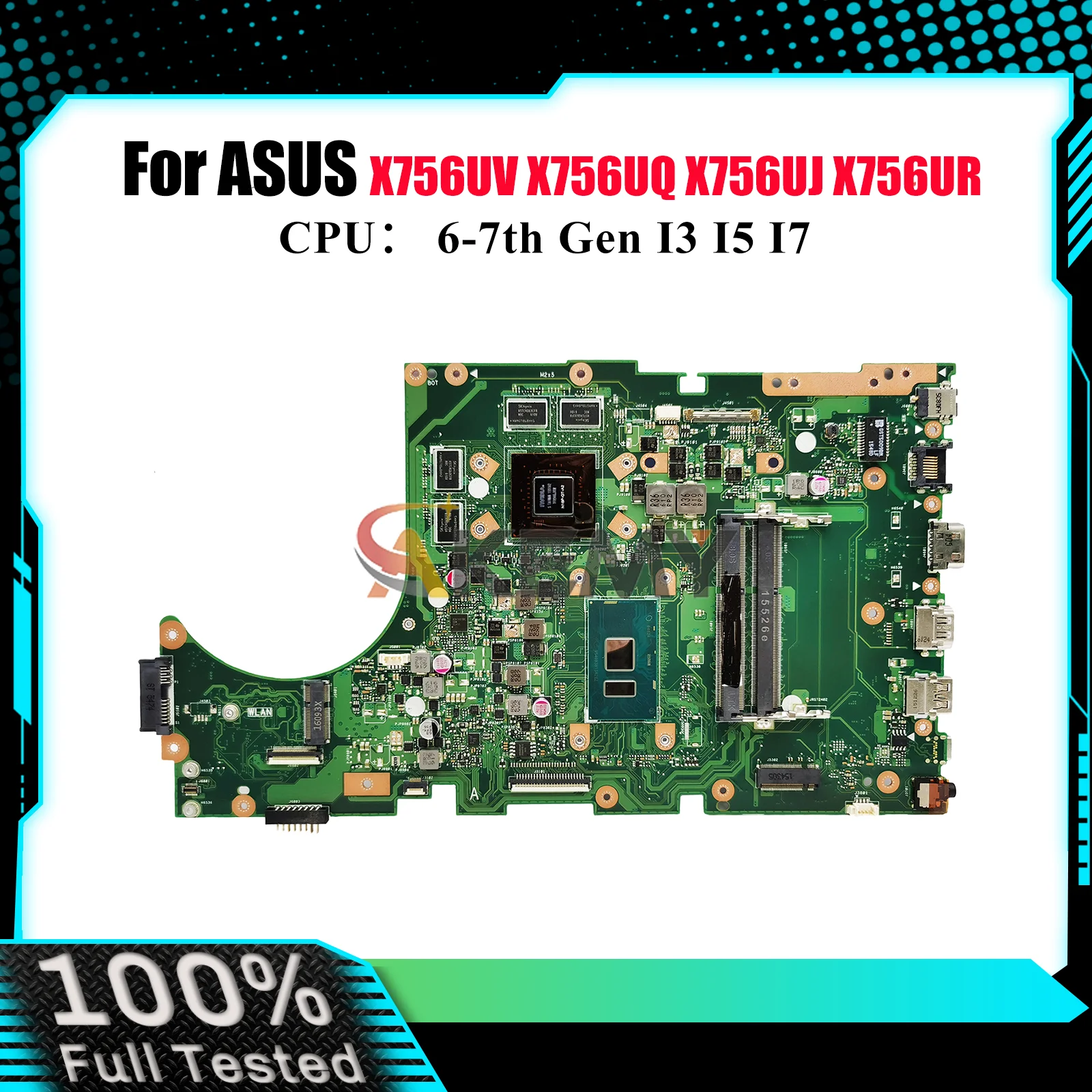 X756UX Материнская плата для ноутбука ASUS X756UQK X756U X756UQ X756UJ A756U X756UAK X756UR X756UXM X756UV Материнская плата с процессором I3 I5 I7
X756UX Материнская плата для ноутбука ASUS X756UQK X756U X756UQ X756UJ A756U X756UAK X756UR X756UXM X756UV Материнская плата с процессором I3 I5 I7