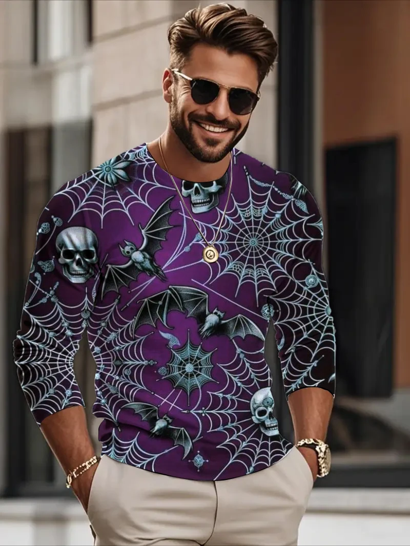 Men's Spider Skull pattern Long sleeves T-shirt 3D printing Spring and Autumn outdoor casual outdoor sport breathable men's tops
Men's Spider Skull pattern Long sleeves T-shirt 3D printing Spring and Autumn outdoor casual outdoor sport breathable men's tops