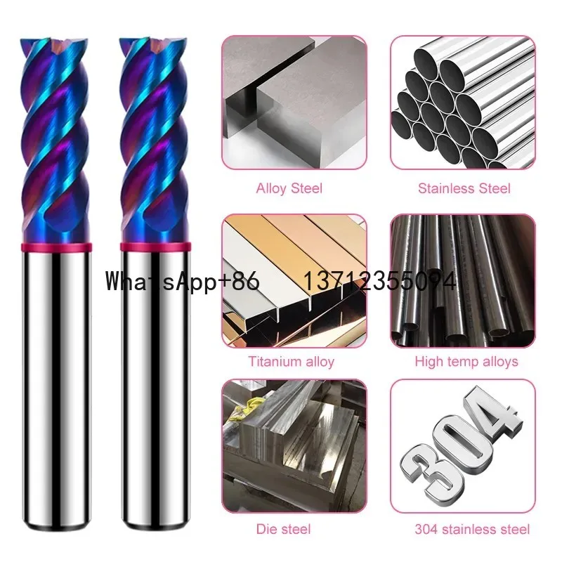 4F Endmills Color-Ring Blue Nano Coating Tungsten Steel Carbide Flat bottom Milling Cutter For CNC Mechanical TGP-HRC70
4F Endmills Color-Ring Blue Nano Coating Tungsten Steel Carbide Flat bottom Milling Cutter For CNC Mechanical TGP-HRC70