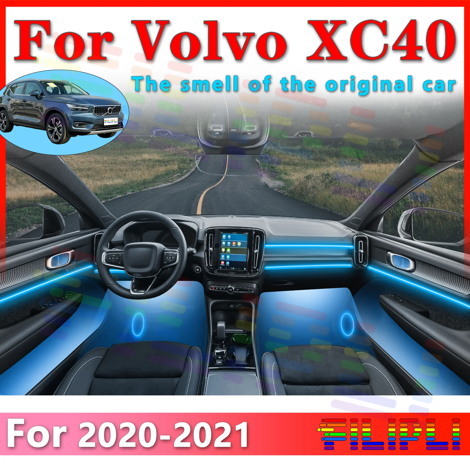 FILIPLI для Volvo XC40, автомобильная внутренняя светодиодная атмосферная световая полоса, акриловое 64-цветное приложение - регулировка для поднятия вождения Aura
FILIPLI для Volvo XC40, автомобильная внутренняя светодиодная атмосферная световая полоса, акриловое 64-цветное приложение - регулировка для поднятия вождения Aura