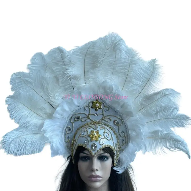N5KF MardiGras Feathered Headband Carnivals Celebration Hairband with Rhinestones
N5KF MardiGras Feathered Headband Carnivals Celebration Hairband with Rhinestones