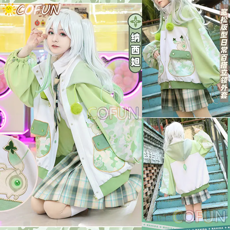 COFUN Game Genshin Impact Nahida Cosplay Costume Daily Wear Halloween Outfits Women New Suit Uniform Nahida Casual Coat
COFUN Game Genshin Impact Nahida Cosplay Costume Daily Wear Halloween Outfits Women New Suit Uniform Nahida Casual Coat