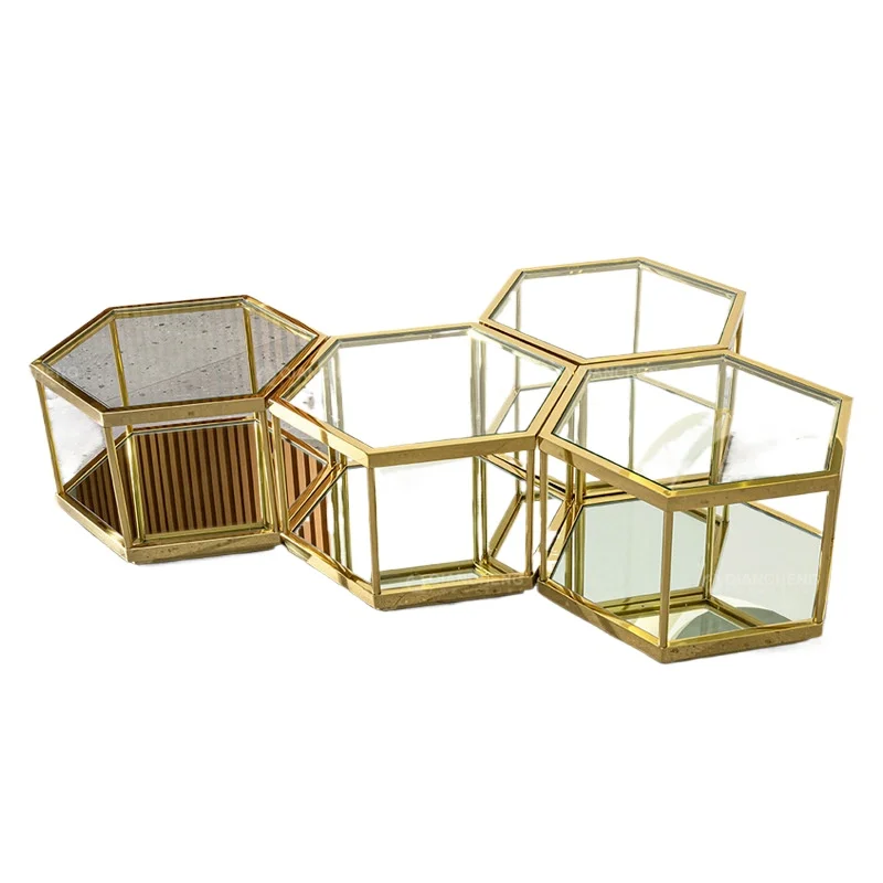 Polygonal combination coffee table, light luxury modern simple glass coffee table
Polygonal combination coffee table, light luxury modern simple glass coffee table