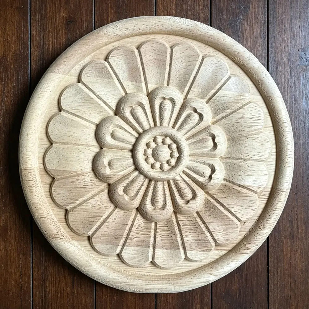 15-24cm Carved Unpainted Exquisite Round Floral Leaves Rubber Furniture Window Corner Wood Applique Onlay Wood Figurines
15-24cm Carved Unpainted Exquisite Round Floral Leaves Rubber Furniture Window Corner Wood Applique Onlay Wood Figurines