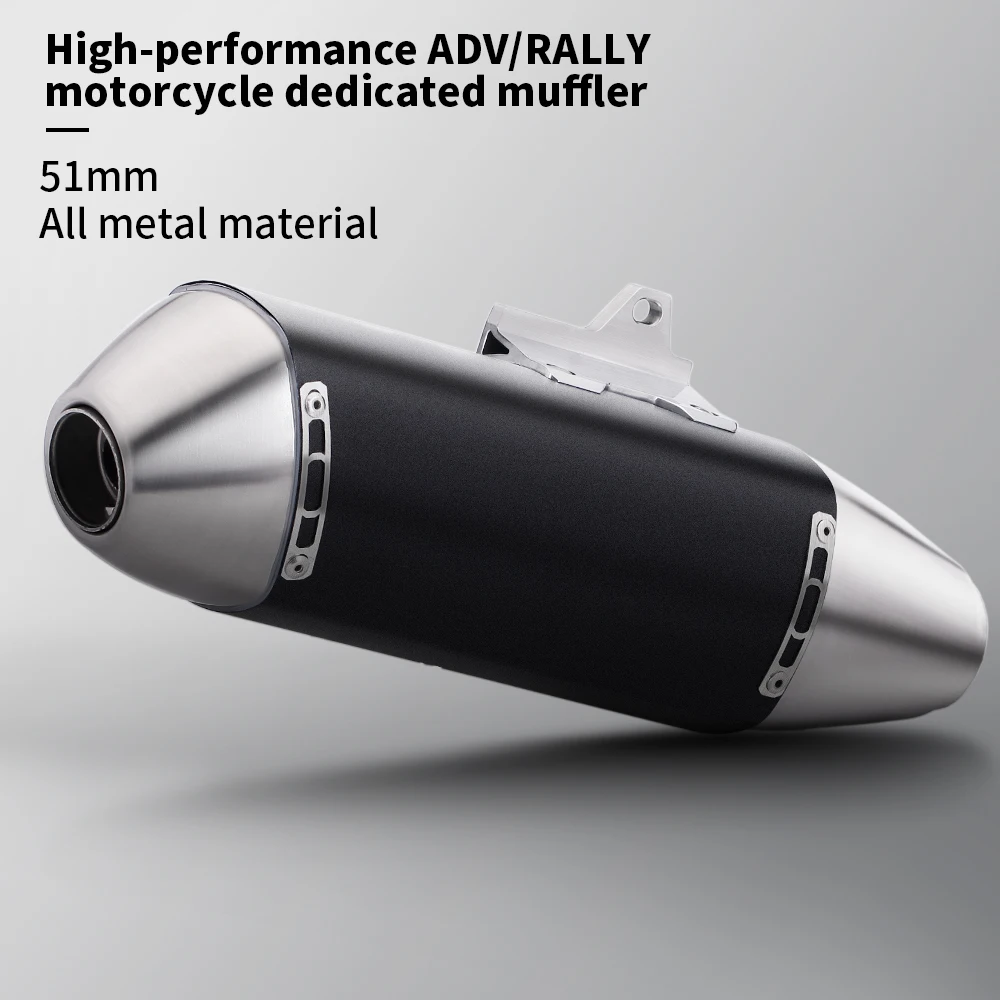 Universal 51MM Motorcycle Exhaust S117 Stainless steel Muffler Pipe for Off-Road Moto Escape R1200GS F750GS CRF300L RALLY 790ADV
Universal 51MM Motorcycle Exhaust S117 Stainless steel Muffler Pipe for Off-Road Moto Escape R1200GS F750GS CRF300L RALLY 790ADV