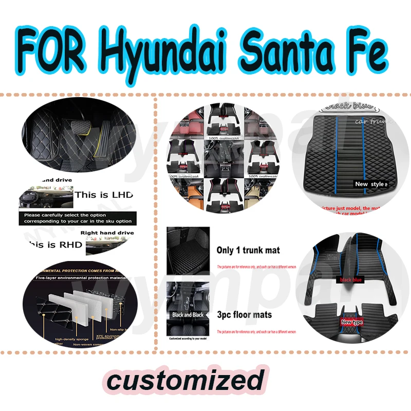 LUXURY Leather Car Floor Mats For Hyundai Santa Fe DM NC 2013~2018 7 Seater Waterproof Pads Car Mat
LUXURY Leather Car Floor Mats For Hyundai Santa Fe DM NC 2013~2018 7 Seater Waterproof Pads Car Mat
