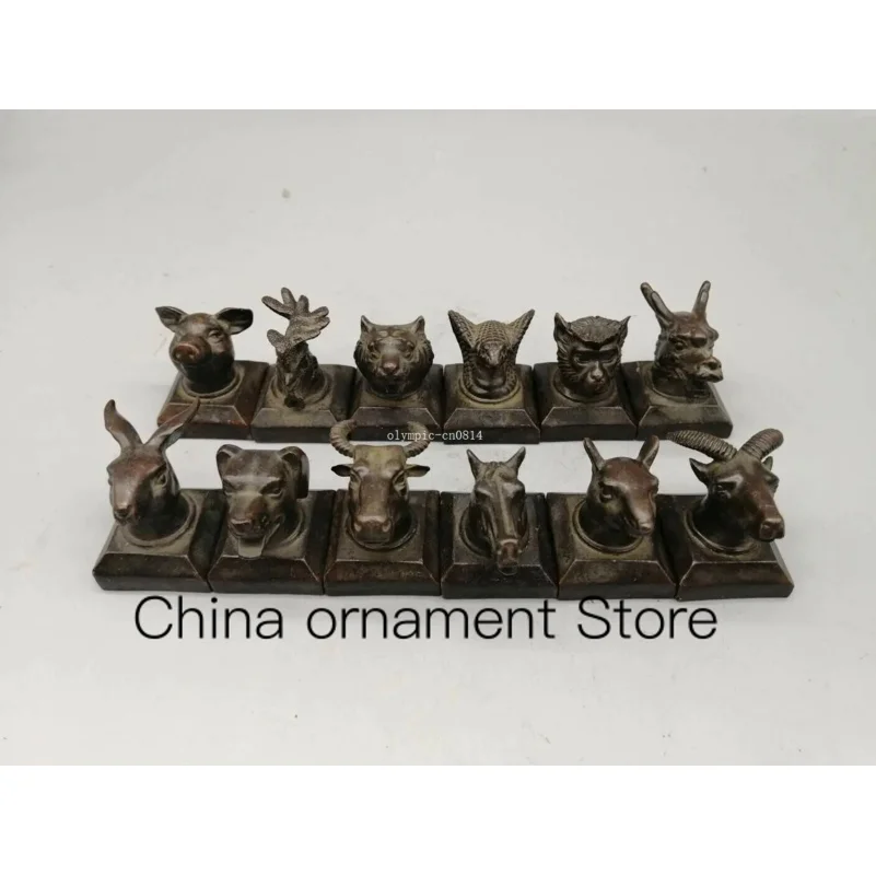 bronze copper a set twelve chinese zodiac signs twelve animal head seal signet
bronze copper a set twelve chinese zodiac signs twelve animal head seal signet