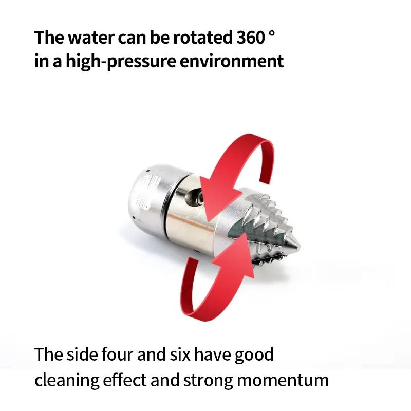 Stainless Steel 3/8 Rotary Sewer Nozzle 10-30L/min High Pressure Drain Unclogging Tool
Stainless Steel 3/8 Rotary Sewer Nozzle 10-30L/min High Pressure Drain Unclogging Tool