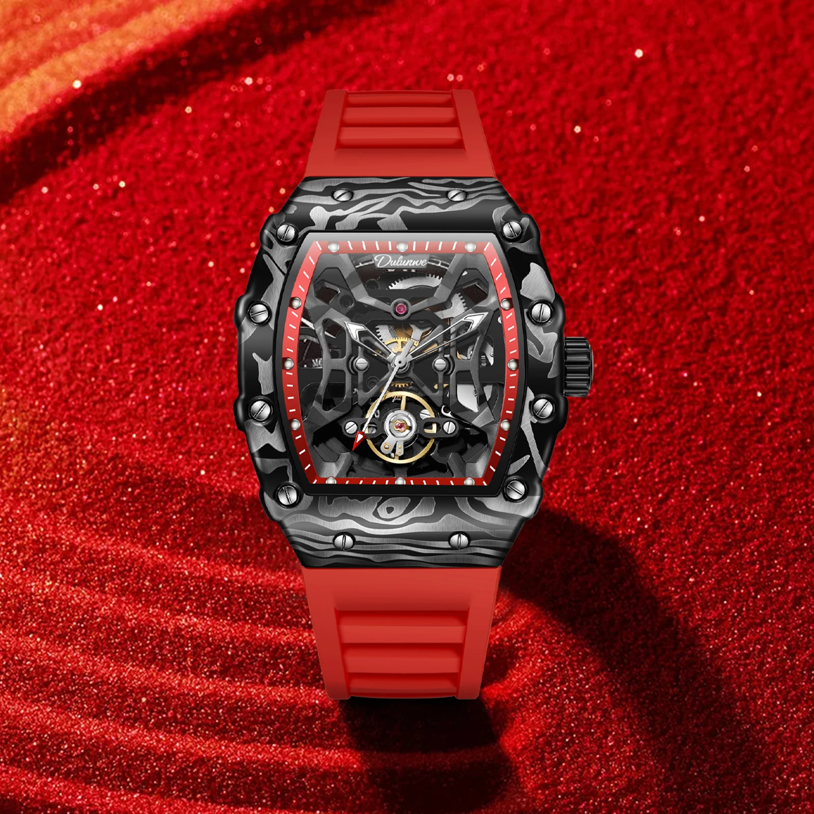 DulunweTonne Watches Men Automatic Three-Dimensional Hollow Alloy Steel Imitation Carbon Fiber Pattern Casual Fashion Wristwatch
DulunweTonne Watches Men Automatic Three-Dimensional Hollow Alloy Steel Imitation Carbon Fiber Pattern Casual Fashion Wristwatch