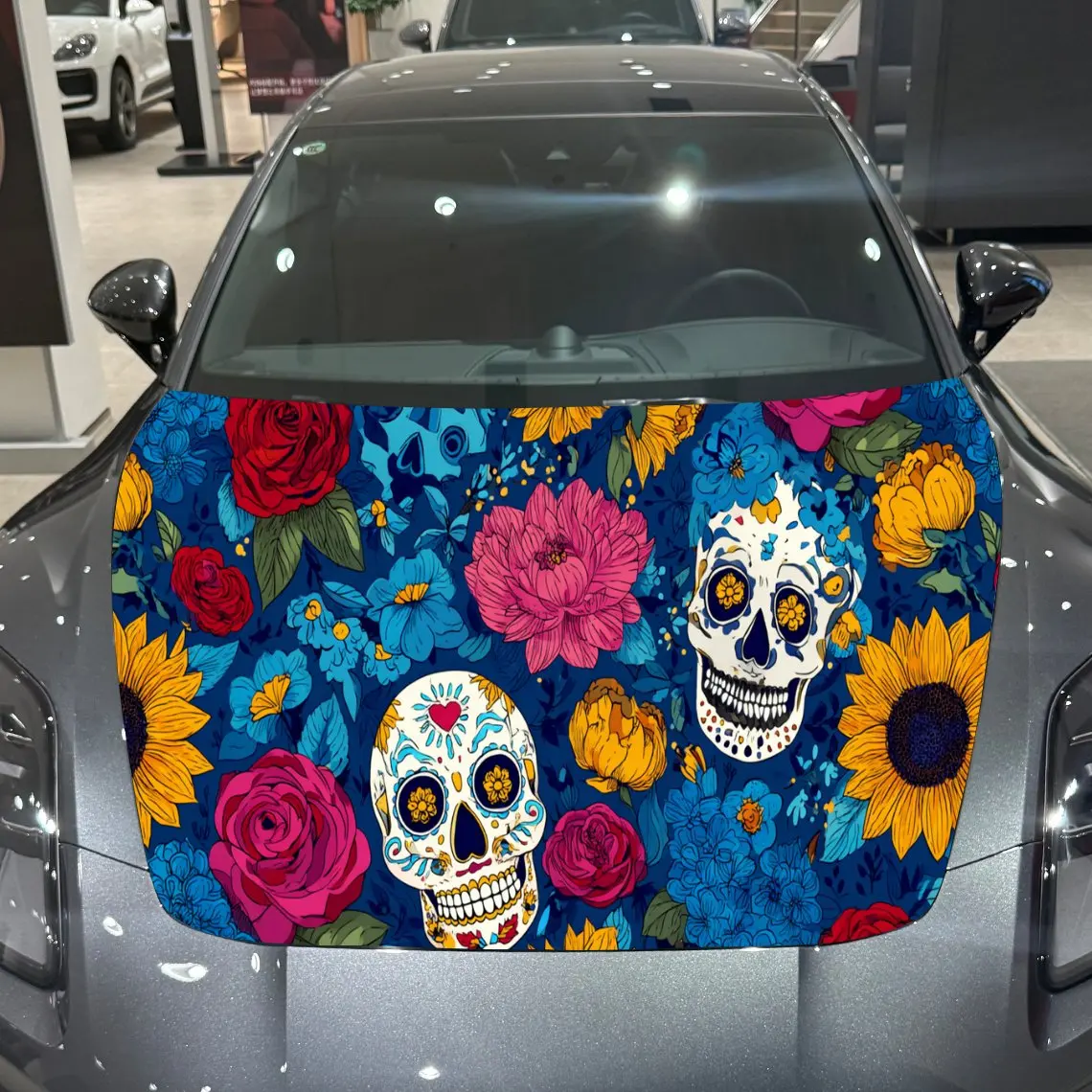 Day of the Dead Floral Skull Festive Scene PVC Car Engine Hood Vinyl Wraps, Self-Adhesive Waterproof Car Hood Decal Sticker, Car
Day of the Dead Floral Skull Festive Scene PVC Car Engine Hood Vinyl Wraps, Self-Adhesive Waterproof Car Hood Decal Sticker, Car