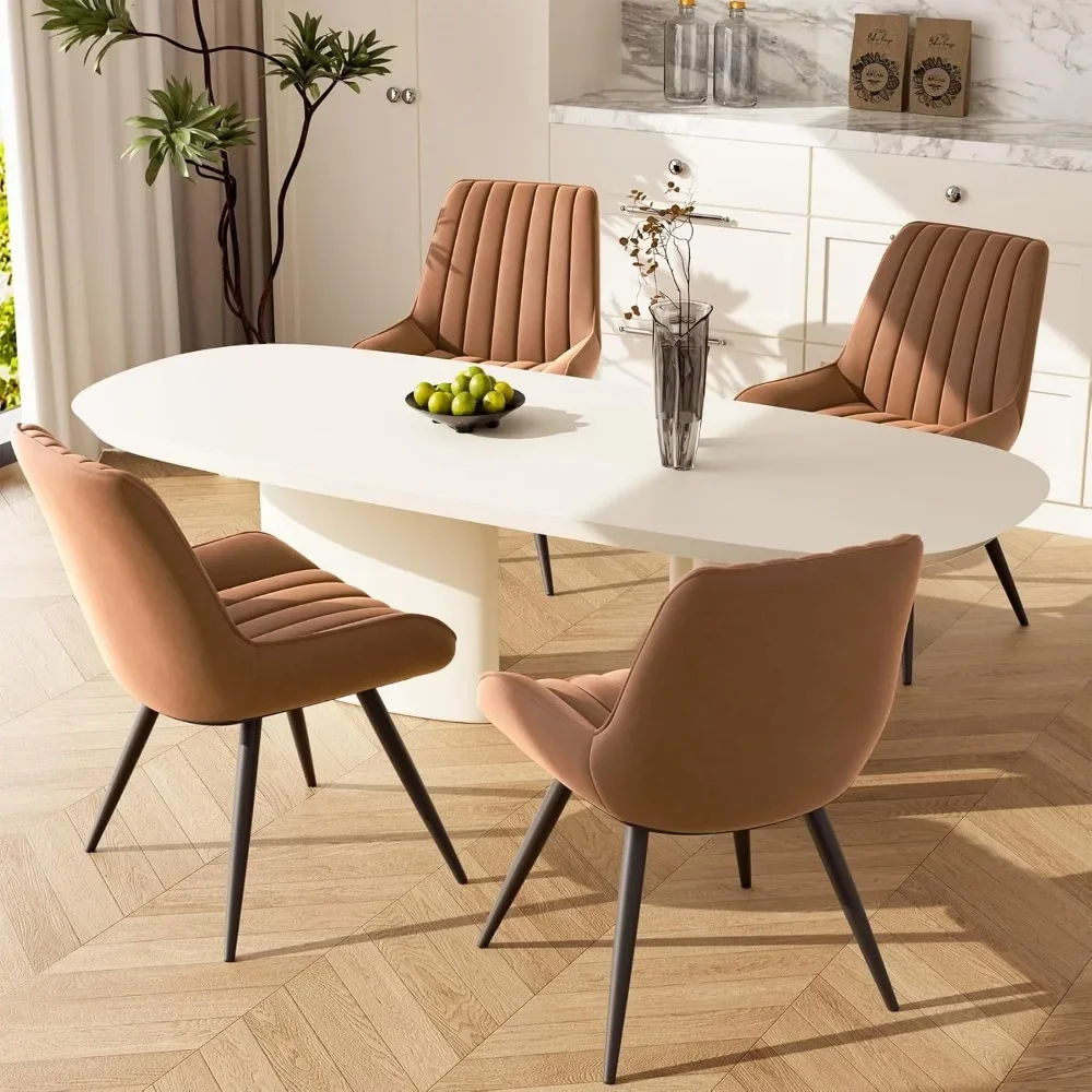 Modern Kitchen Chairs Set of 4, Comfortable Upholstered Dining Chairs with Thick Cushions, Fabric Side Chairs with Metal Legs
Modern Kitchen Chairs Set of 4, Comfortable Upholstered Dining Chairs with Thick Cushions, Fabric Side Chairs with Metal Legs