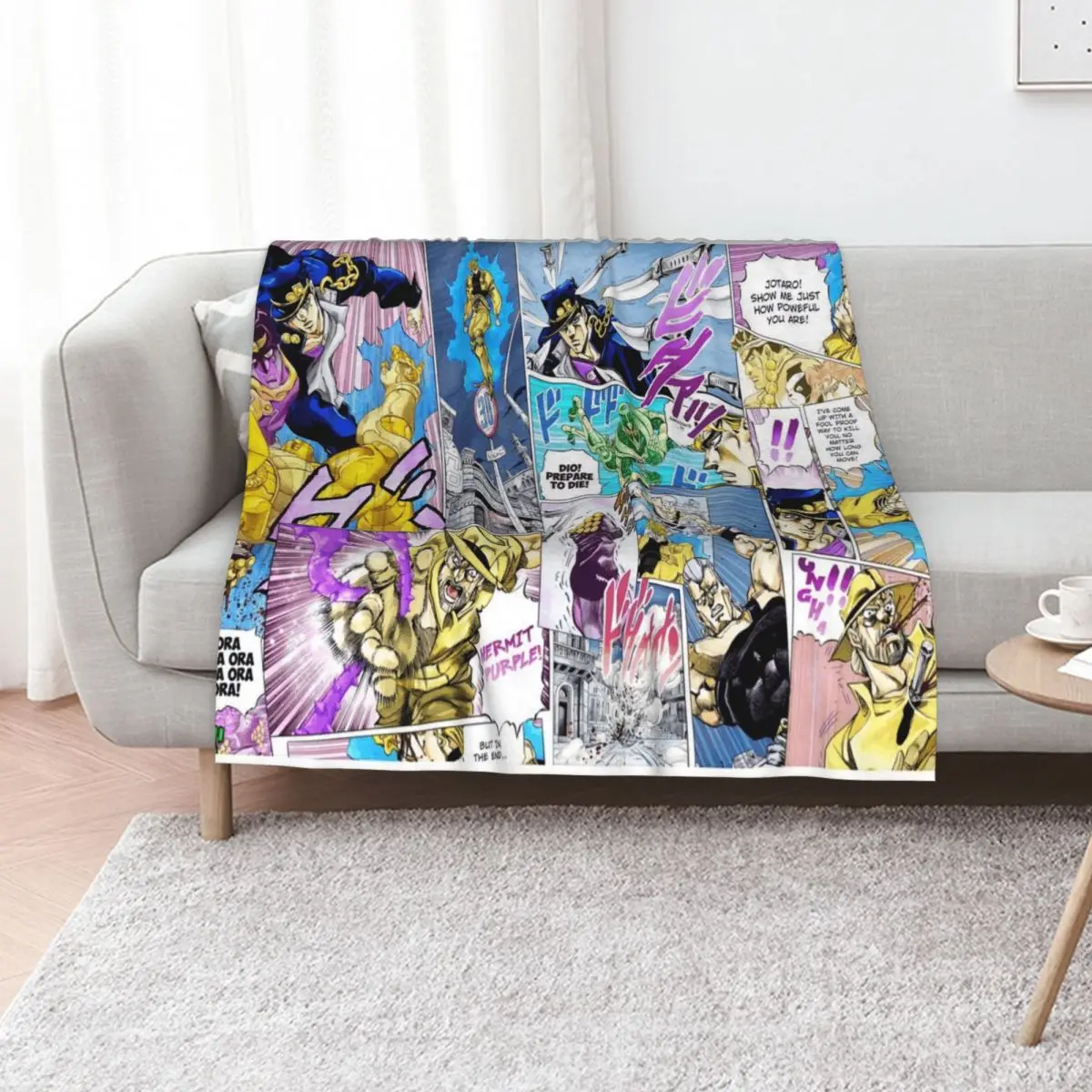 Anime collage J0J0 Throw Blanket Color Fast Cozy Throw Blanket
Anime collage J0J0 Throw Blanket Color Fast Cozy Throw Blanket