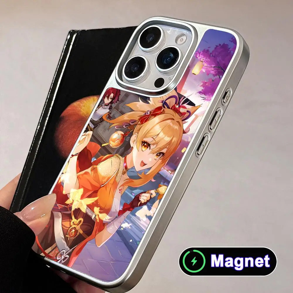 Game GI Yoimiya Phone Case for iPhone 17 16 15 14 13 12 11 Air Pro Max Plus Electroplated Silver Magnet Cover
Game GI Yoimiya Phone Case for iPhone 17 16 15 14 13 12 11 Air Pro Max Plus Electroplated Silver Magnet Cover