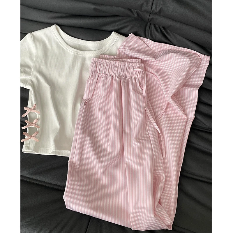 Women Striped High Waist Wide Leg Pants Elastic Drawstring Loose Trousers Casual Daily Vacation Lounge Home Street Bottoms
Women Striped High Waist Wide Leg Pants Elastic Drawstring Loose Trousers Casual Daily Vacation Lounge Home Street Bottoms