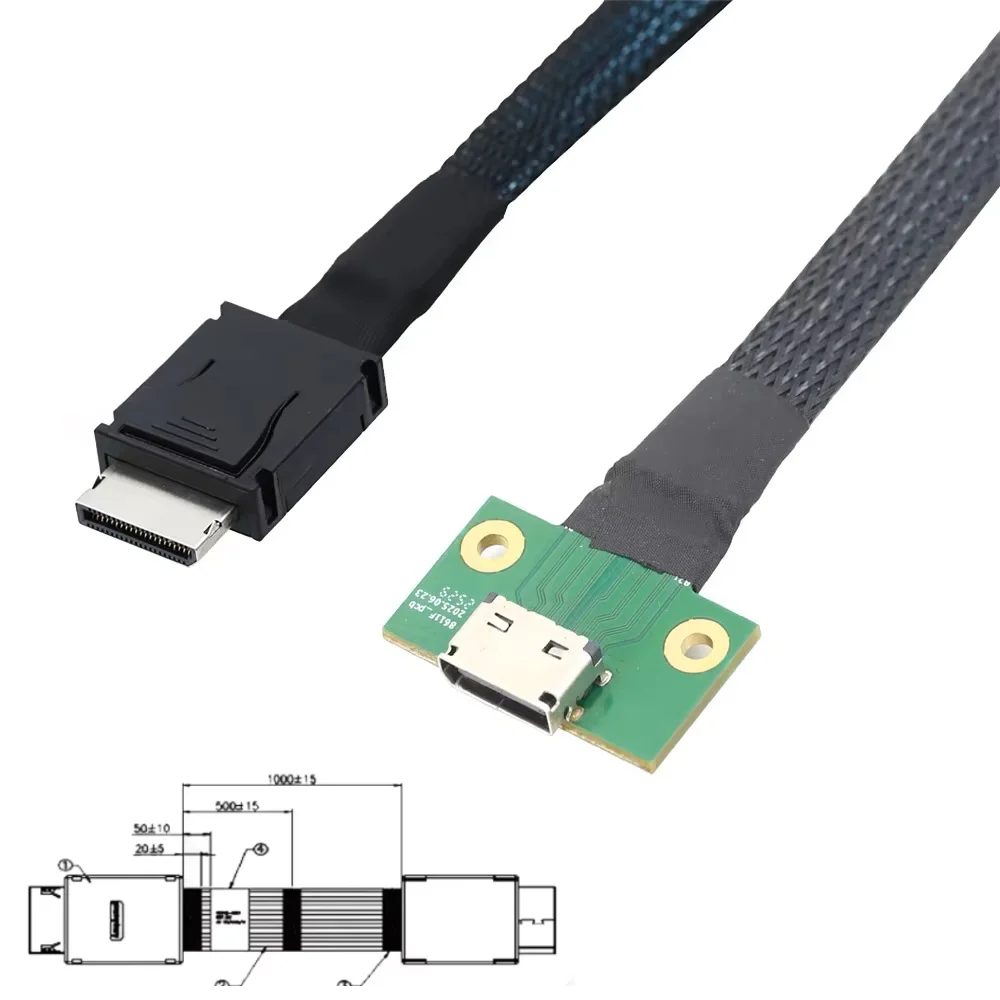 12Gbps Mini SAS HD Cable, PCIe Oculink SFF-8611 4i Male to Female Shielded Cord, Suitable for Server Storage Device
12Gbps Mini SAS HD Cable, PCIe Oculink SFF-8611 4i Male to Female Shielded Cord, Suitable for Server Storage Device