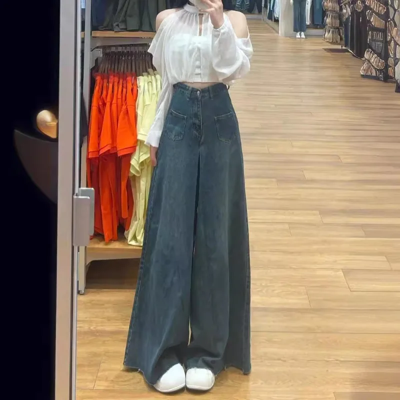 Vintage Retro Korean Wide Leg Denim Pants Jeans Women High Wasited Washed Korean Straight Trousers Loose Baggy Harajuku Casual
Vintage Retro Korean Wide Leg Denim Pants Jeans Women High Wasited Washed Korean Straight Trousers Loose Baggy Harajuku Casual