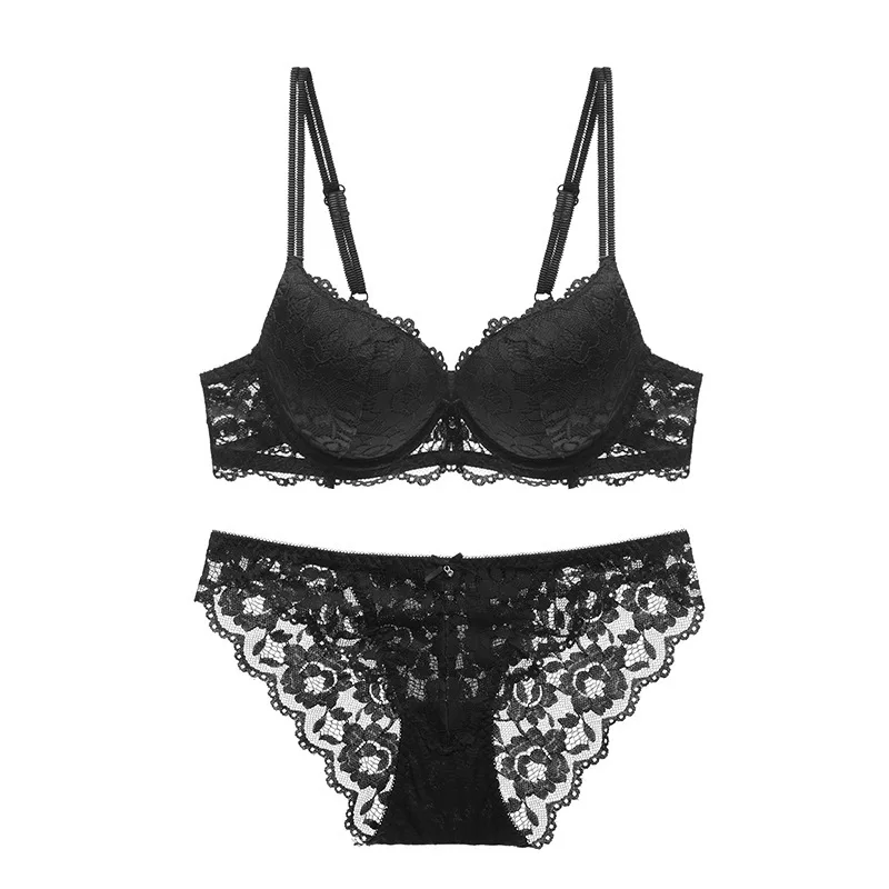 European and American style sexy lace lingerie with thin top and thick bottom, gathered bra, small chest, gathered bra set
European and American style sexy lace lingerie with thin top and thick bottom, gathered bra, small chest, gathered bra set