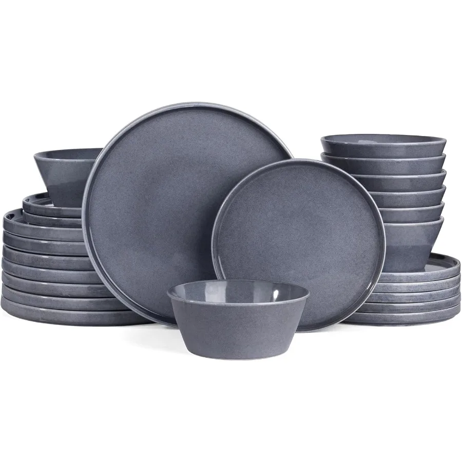 Наборы тарелок и мисок Annecy Stoneware Наборы столовой посуды на 8, 24 предмета, набор тарелок с краем губ, посуда с реактивной глазурью Mi
Наборы тарелок и мисок Annecy Stoneware Наборы столовой посуды на 8, 24 предмета, набор тарелок с краем губ, посуда с реактивной глазурью Mi