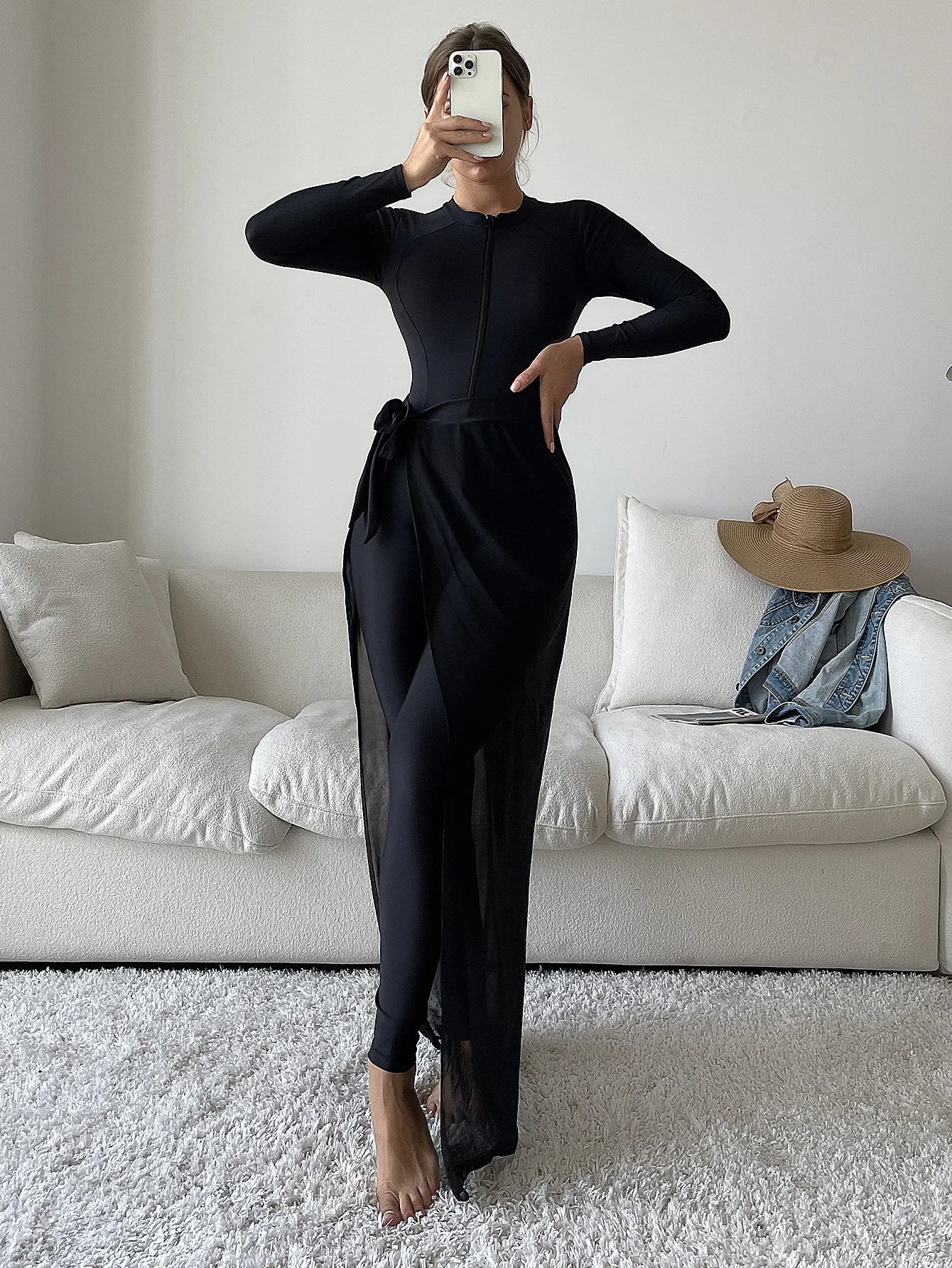 Women Long Sleeve Full Coverage Swimsuit Modest Zip Front One Piece Beach Cover Up Swimwear Sexy Slimming Zipper Bodysuit
Women Long Sleeve Full Coverage Swimsuit Modest Zip Front One Piece Beach Cover Up Swimwear Sexy Slimming Zipper Bodysuit