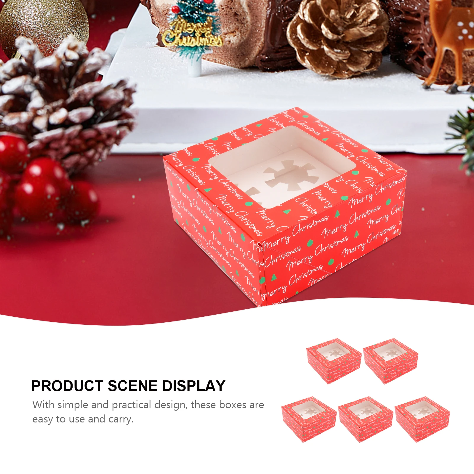 5 Sets Cake Box Windowed Cupcake Backing Case Boxes with Separated Packing Muffin Paper
5 Sets Cake Box Windowed Cupcake Backing Case Boxes with Separated Packing Muffin Paper