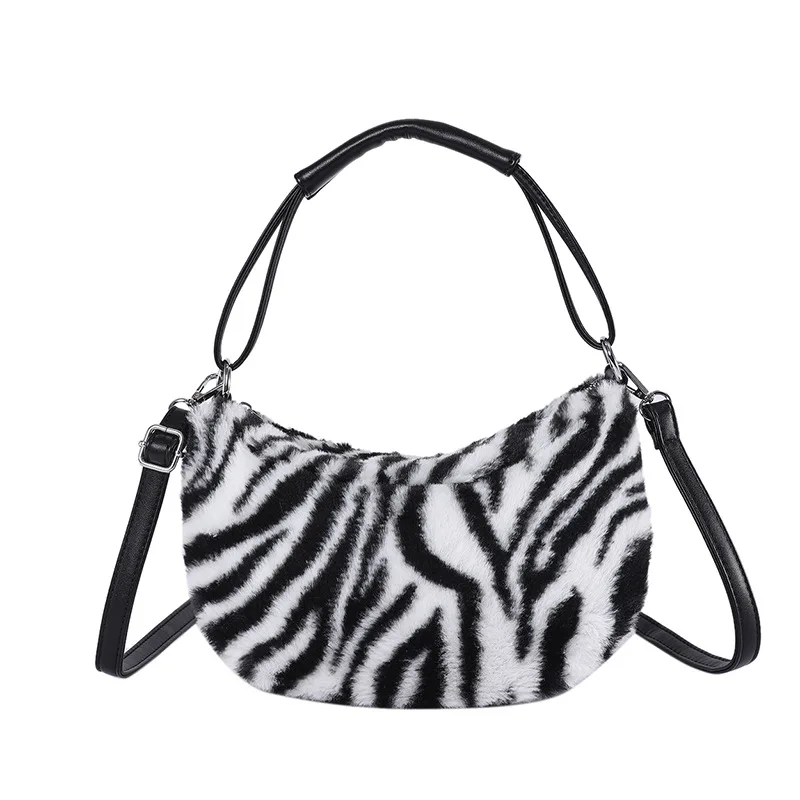 Women's Faux Fur Crescent Bag Multiple Styles (Khaki/Zebra Print/Leopard Print) Soft Fluffy Handheld & Crossbody Bag for Winter
Women's Faux Fur Crescent Bag Multiple Styles (Khaki/Zebra Print/Leopard Print) Soft Fluffy Handheld & Crossbody Bag for Winter